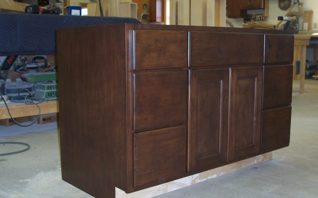 Dark Vanity with No Handles