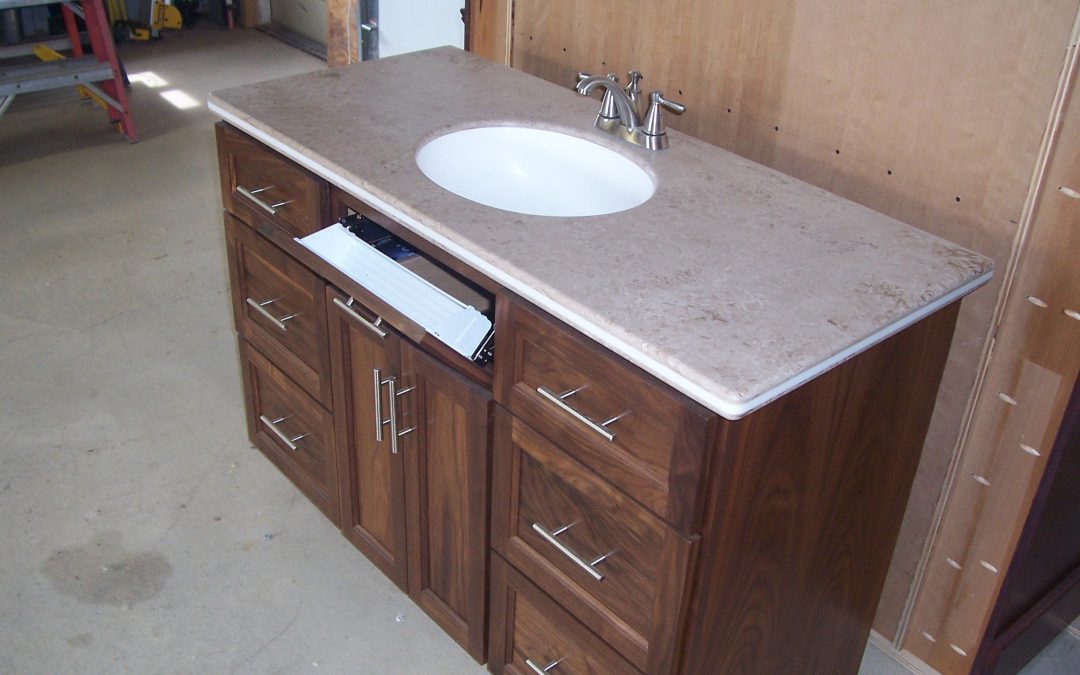 Dark Vanity with Stone Counter and Undermount Sink 3