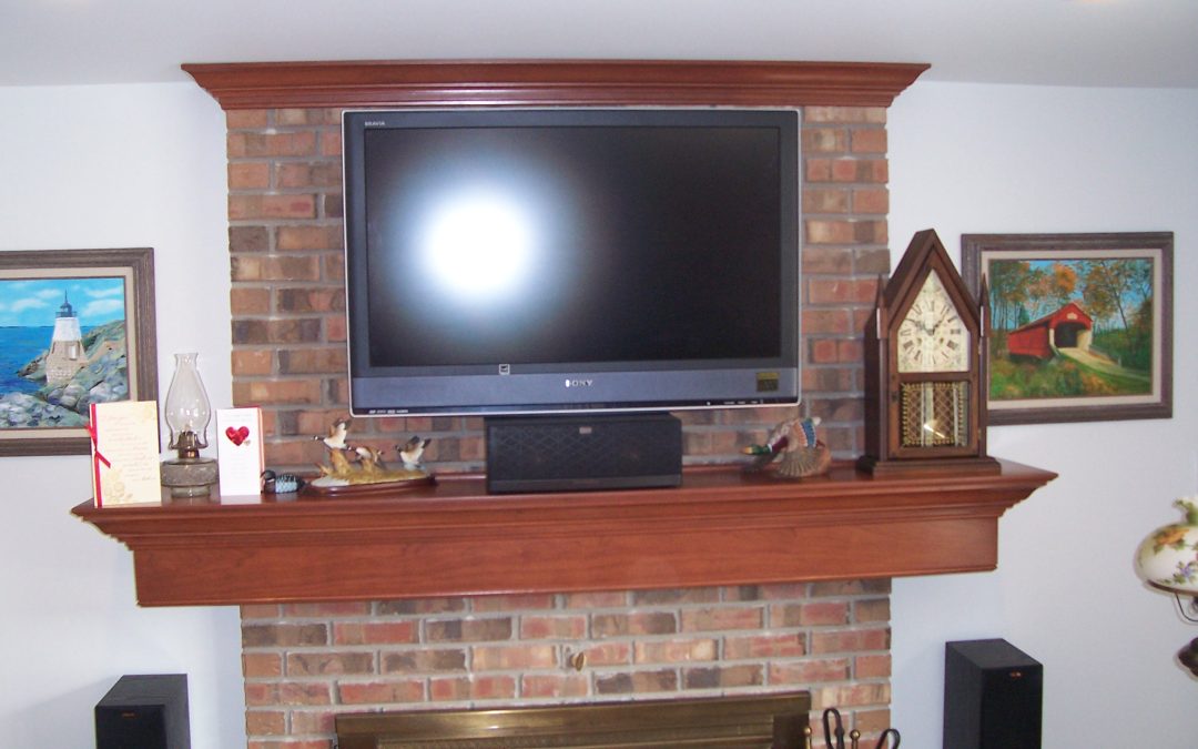 Custom Fireplace Mantel with TV Mount